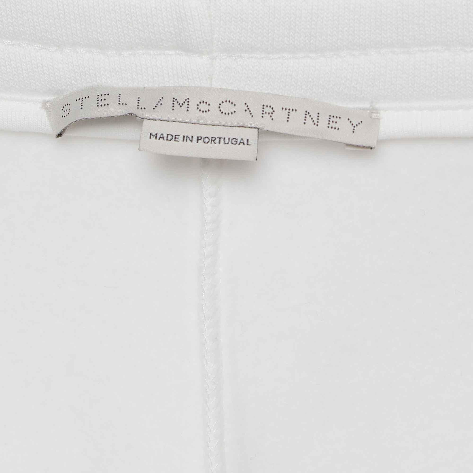 Women's Stella McCartney White Cotton Wide-Leg Sweatpants M For Sale