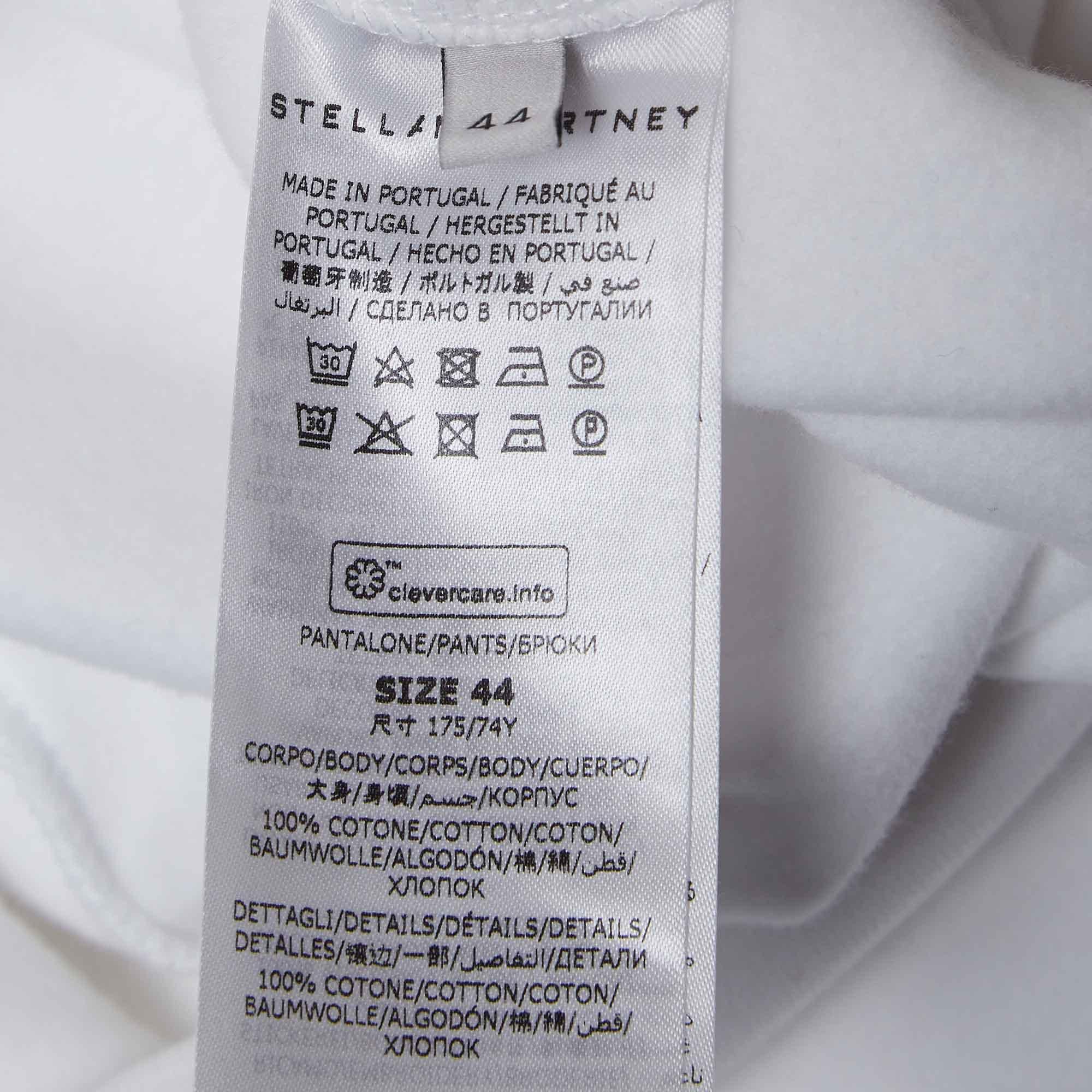 Stella McCartney White Cotton Wide-Leg Sweatpants M For Sale 1