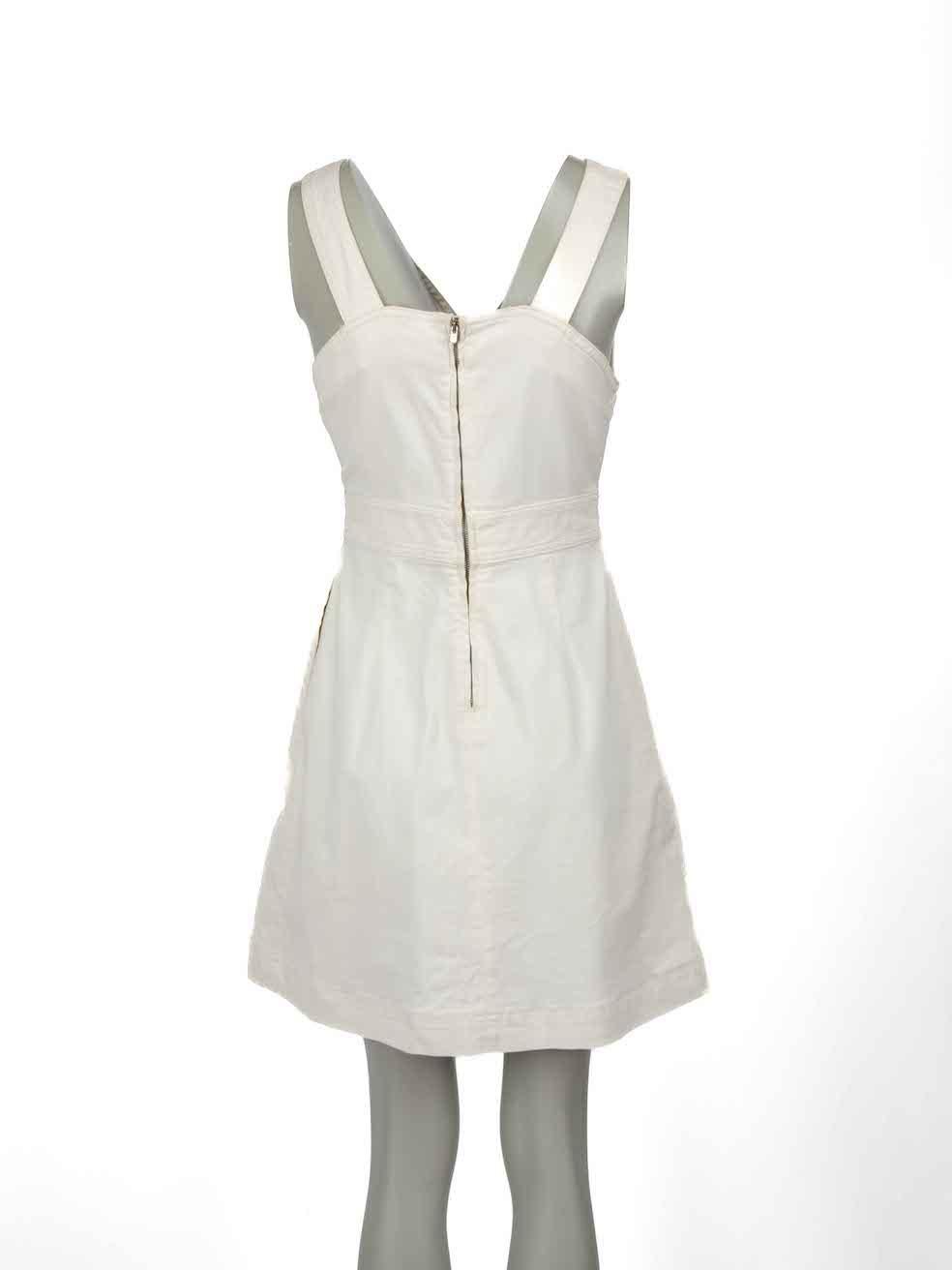 Stella McCartney White Denim Cut Out Mini Dress Size M In Excellent Condition For Sale In London, GB