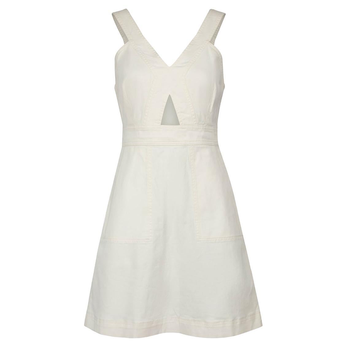Stella McCartney White Denim Cut Out Mini Dress Size M For Sale