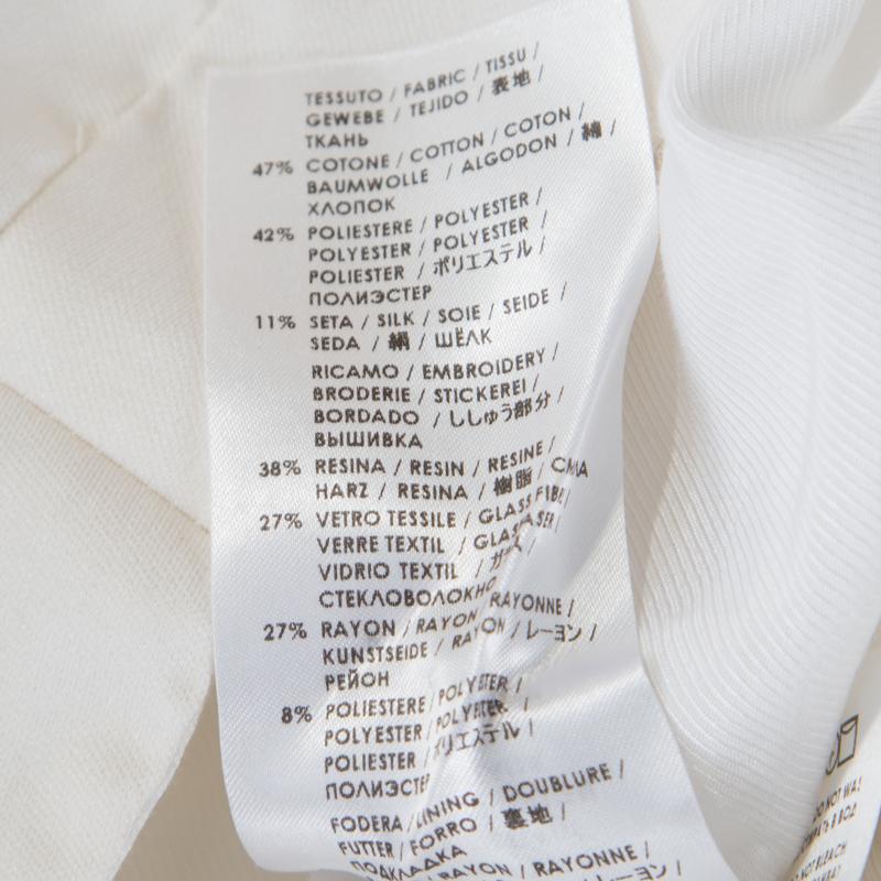 Gray Stella McCartney White Embellished Applique Detail Rex Mini Skirt M