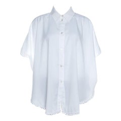 Stella McCartney White Eyelet Embroidered Oversized Box Shirt L