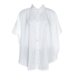 Stella McCartney White Eyelet Embroidered Oversized Box Shirt L
