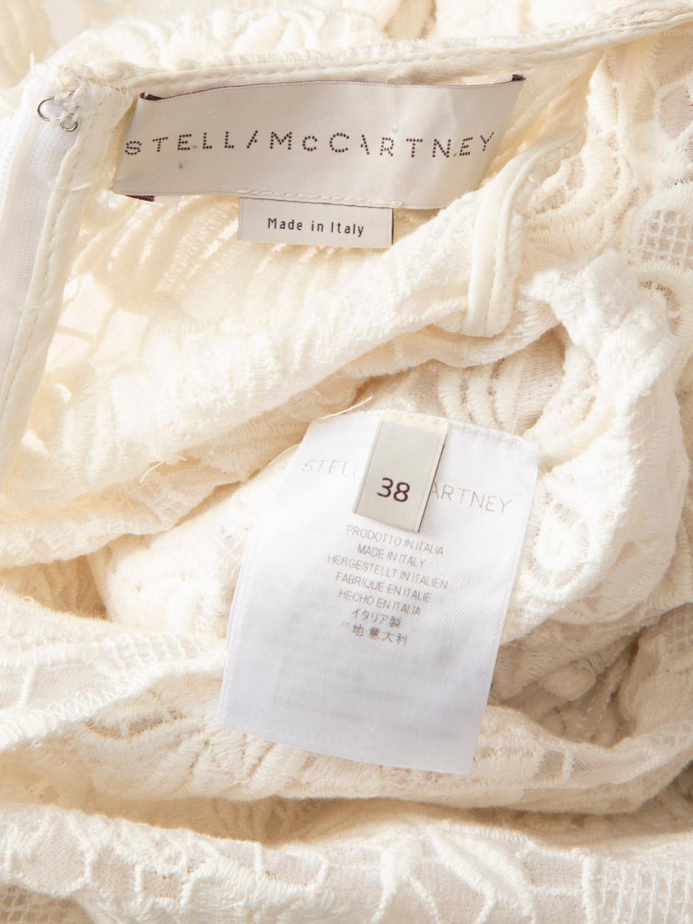 Stella McCartney Weißes Maxikleid mit Blumenmuster und Spitze Größe XS im Angebot 6