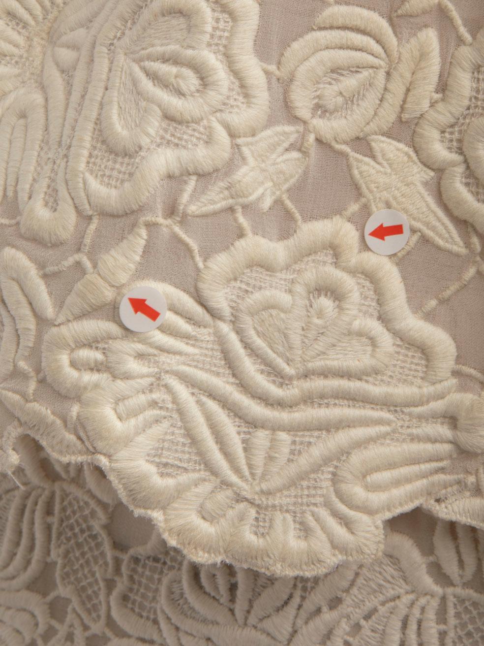 Stella McCartney Weißes Maxikleid mit Blumenmuster und Spitze Größe XS im Angebot 1