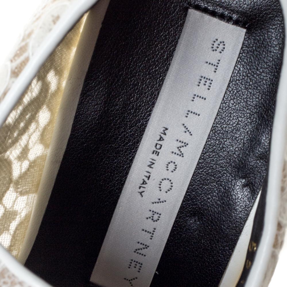Stella McCartney White Lace Elyse Platform Lace Up Sneakers Size 38.5 2