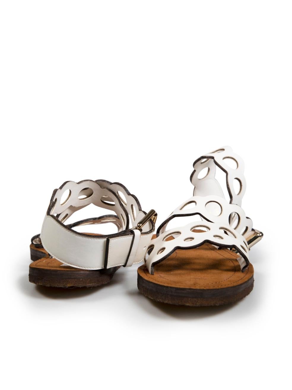 Stella McCartney White Leather Strap Sandals Size IT 38.5 In Good Condition For Sale In London, GB