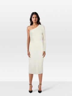 Stella McCartney White One Sleeve Midi Fitted Dress Size XS