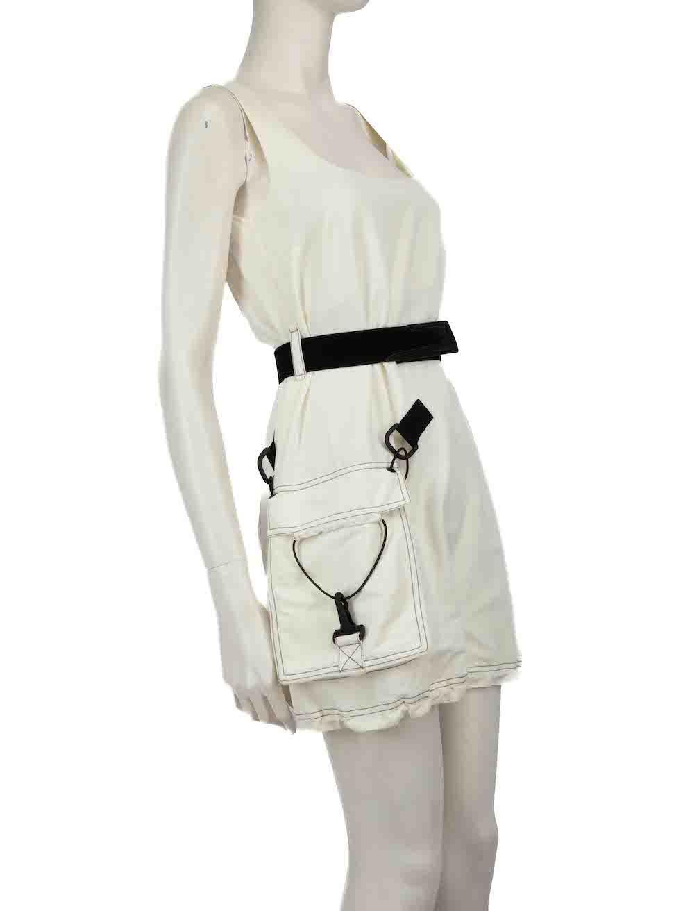 CONDITION is Never worn, with tags. No visible wear to dress is evident on this new Stella McCartney designer resale item.
 
 
 
 Details
 
 
 White
 
 Synthetic
 
 Dress
 
 Mini
 
 Sleeveless
 
 Square neck
 
 Belted
 
 Drawstring hem
 
 1x Front