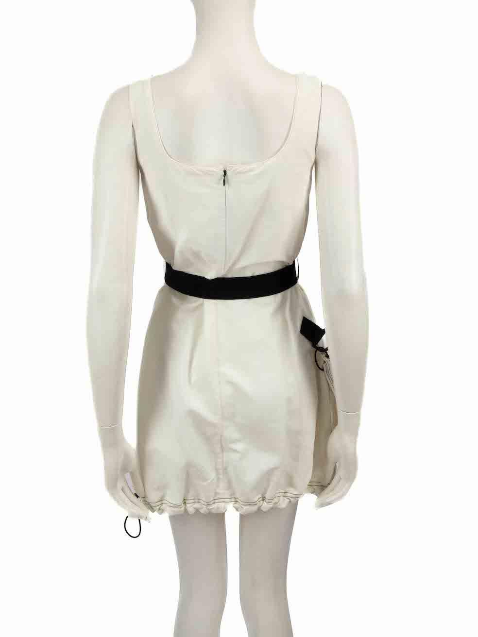 Stella McCartney White Pocket Detail Belted Mini Dress Size XS In New Condition For Sale In London, GB