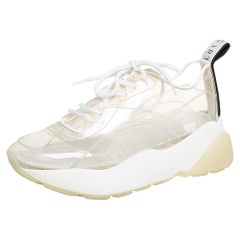 Stella McCartney White PVC And Leather Eclypse Sneakers Size 39