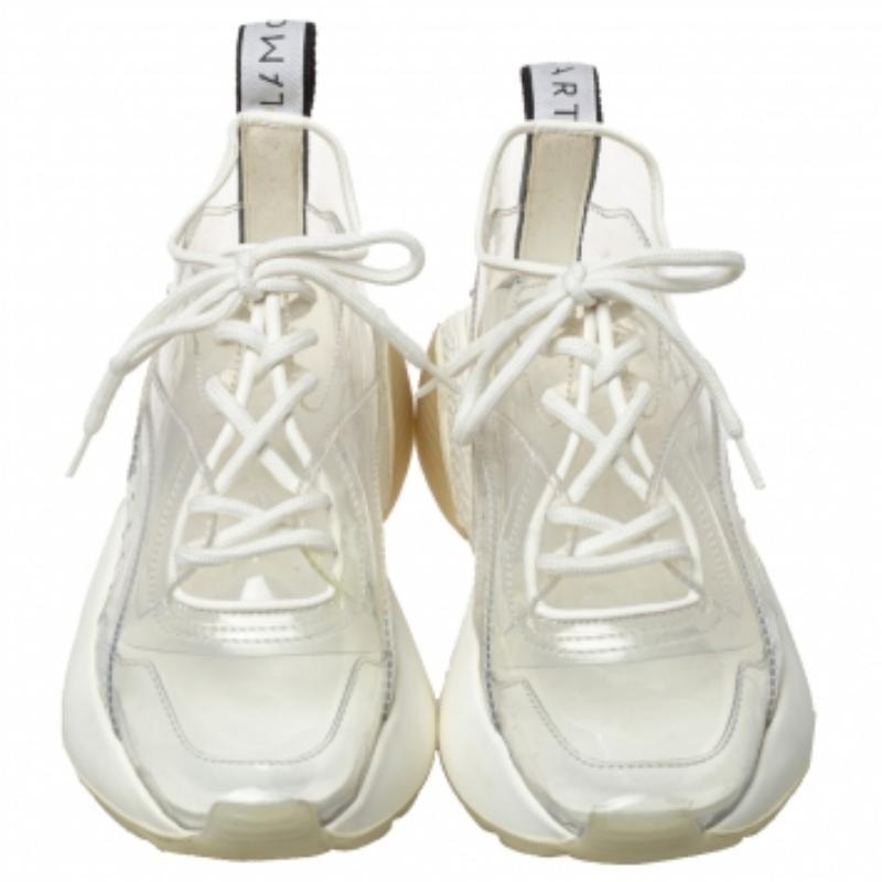 Stella McCartney White PVC Eclypse Sneakers Size 39 In Good Condition For Sale In Dubai, Al Qouz 2