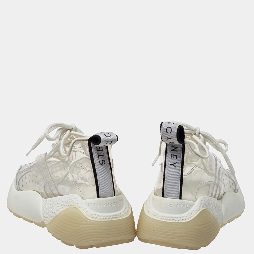 Stella McCartney White PVC Eclypse Sneakers Size 39 For Sale 1