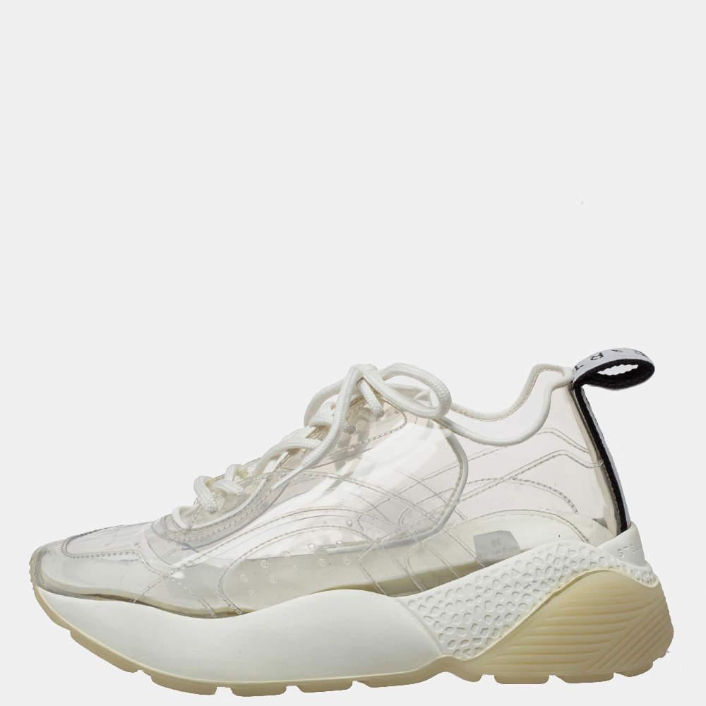 Stella McCartney White PVC Eclypse Sneakers Size 39 For Sale 2