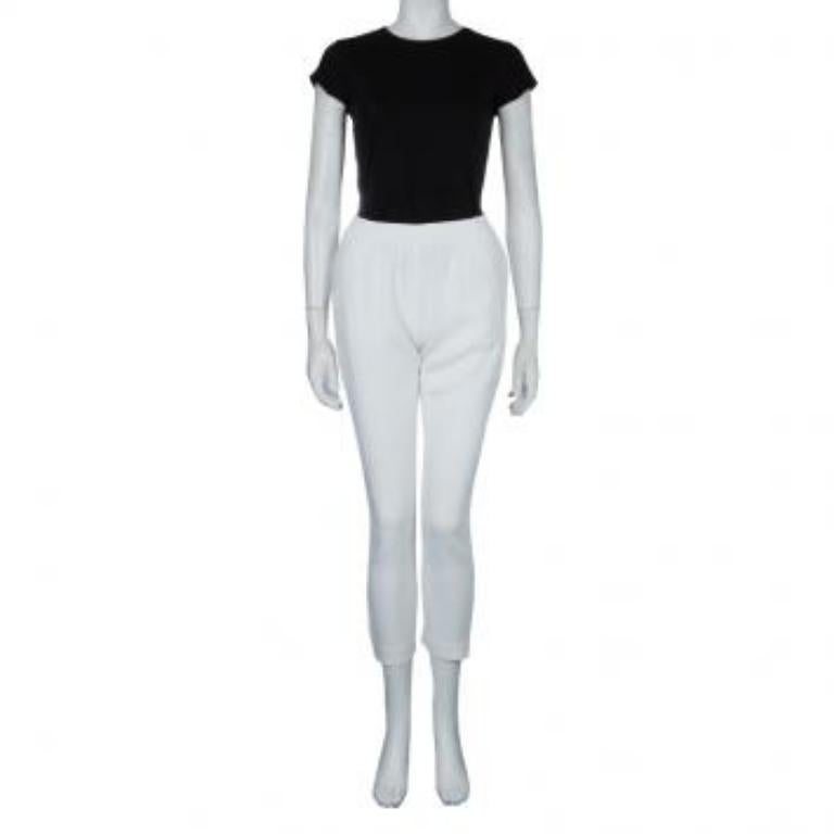 Stella McCartney Pantalones blancos con cremallera S en venta 6