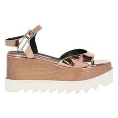 Stella Mccartney Woman Sandals Bronze Faux Leather IT 35.5