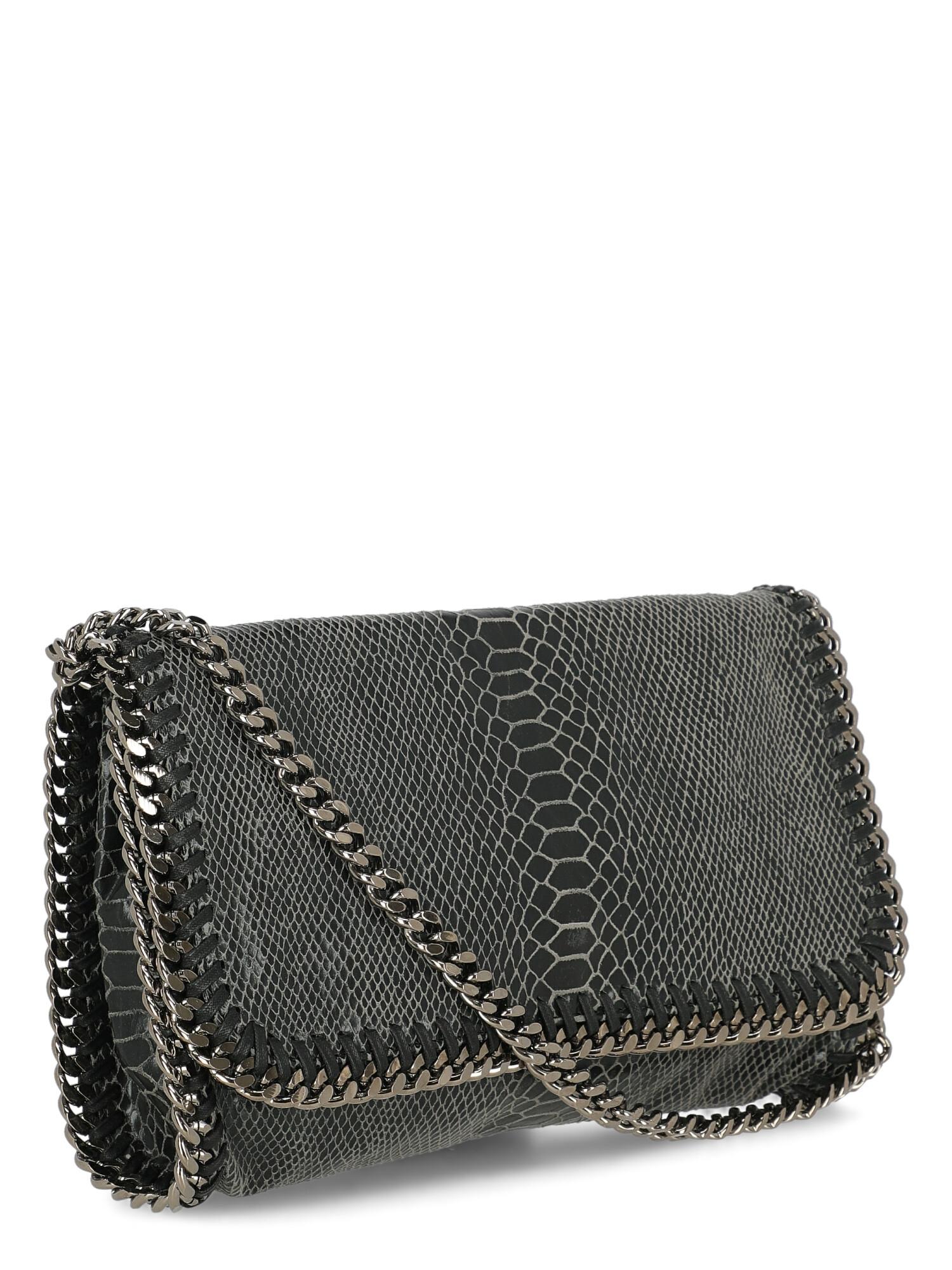 Stella Mccartney Woman Shoulder bag Falabella Black Faux Leather In Good Condition For Sale In Milan, IT