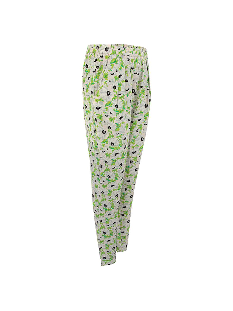 CONDITION is Never Worn. No visible wear to trousers is evident on this used Stella McCartney designer resale item. Details 2015 Multicolour Silk Straight leg trousers Floral pattern High rise Elasticated waistband Front side pockets Made in Hungary