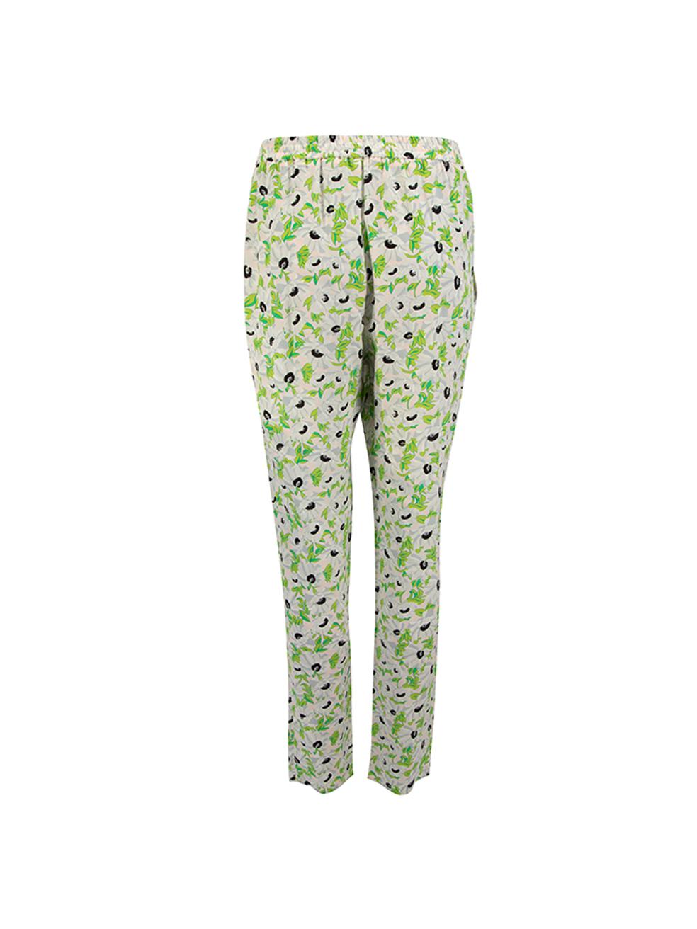 Stella McCartney Women's 2015 Floral Printed Silk Trousers In New Condition For Sale In London, GB