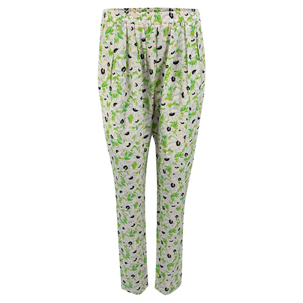 Stella McCartney Women's 2015 Floral Printed Silk Trousers For Sale