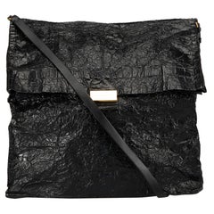 Stella McCartney - Borsa a tracolla da donna in pelle vegana color antracite con pieghe