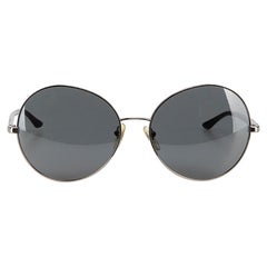 Stella McCartney Women's Black Metal Oversized Round Sunglasses