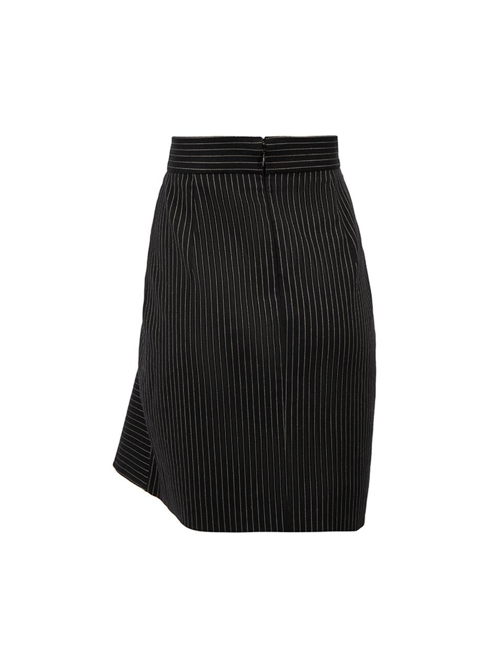 Stella McCartney Women's Black Pinstripe Flared Panelled Mini Skirt In Good Condition For Sale In London, GB