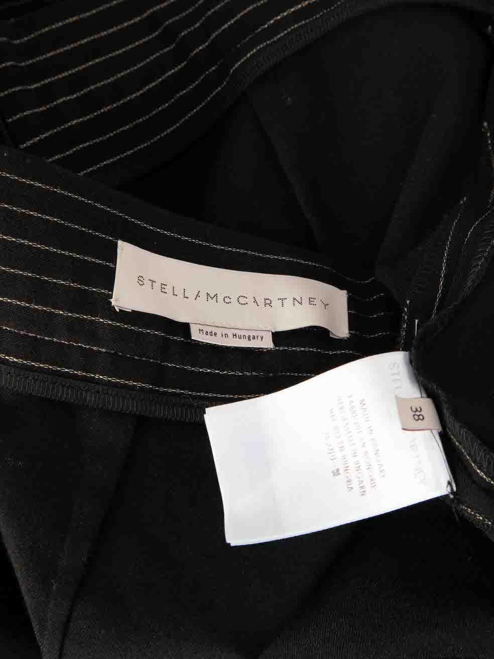 Stella McCartney Women's Black Pinstripe Flared Panelled Mini Skirt For Sale 1