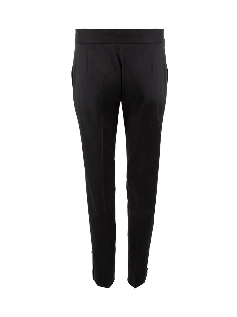 Stella McCartney Women's Black Slim Fit Trousers with Zip Details In Good Condition For Sale In London, GB