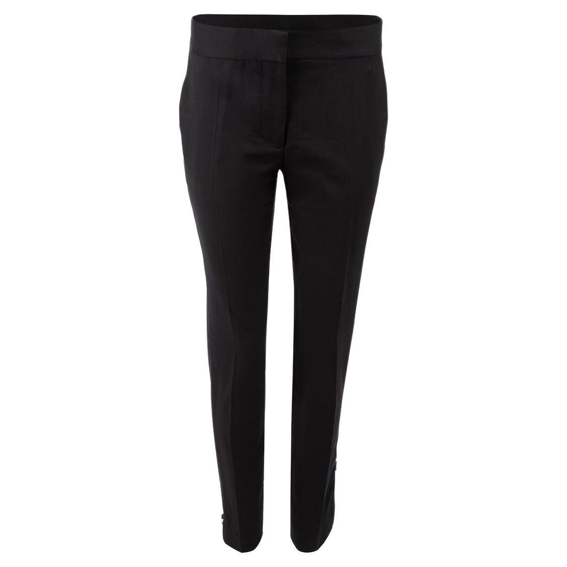 Stella McCartney Women's Black Slim Fit Trousers with Zip Details For Sale