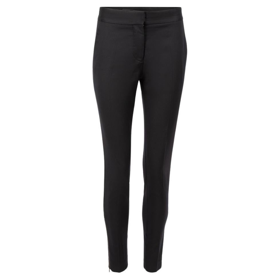 Stella McCartney Women's Black Slim Fit Zip Accent Trousers For Sale