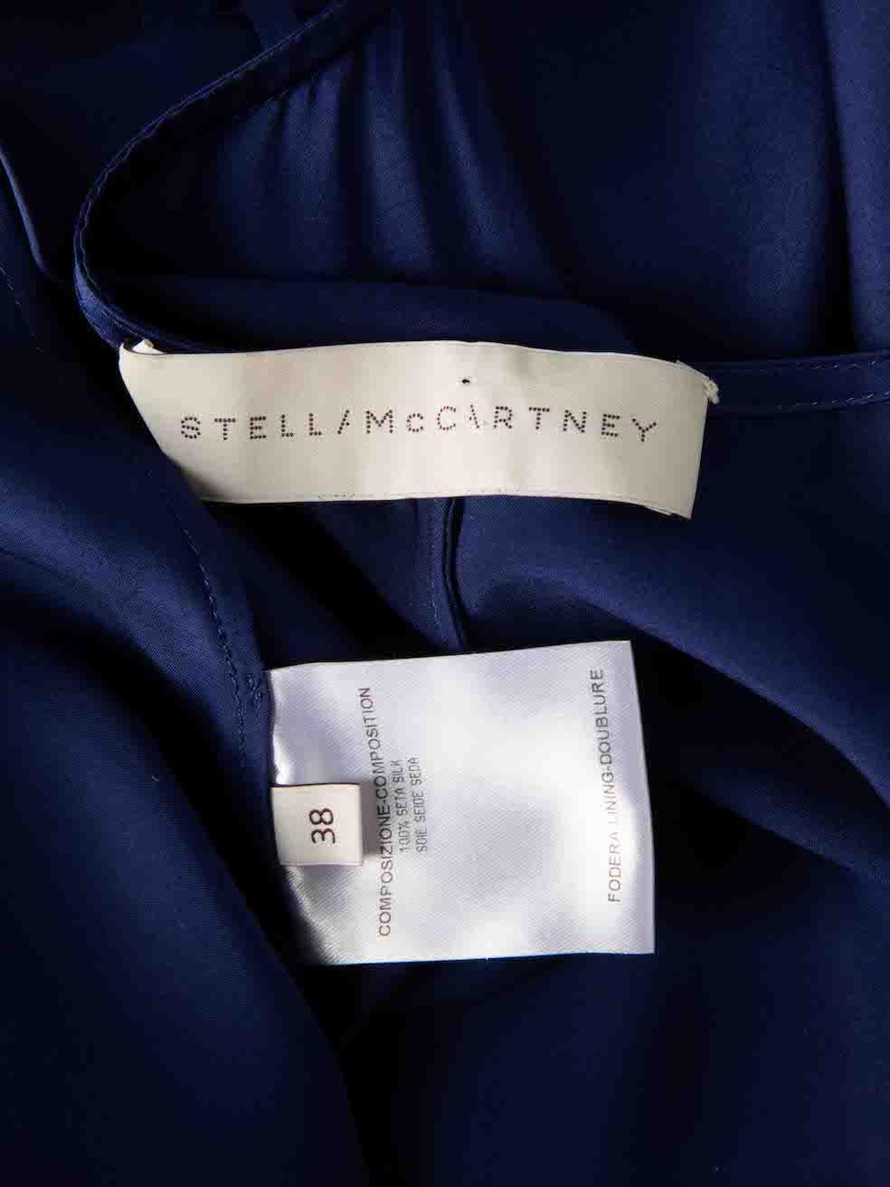 Stella McCartney Women's Blue Satin Sleeveless Wide Leg Jumpsuit For Sale 3