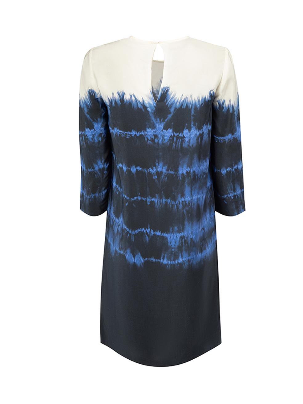 Stella McCartney Women's Blue Silk Tie Dye Print Dress In Good Condition For Sale In London, GB