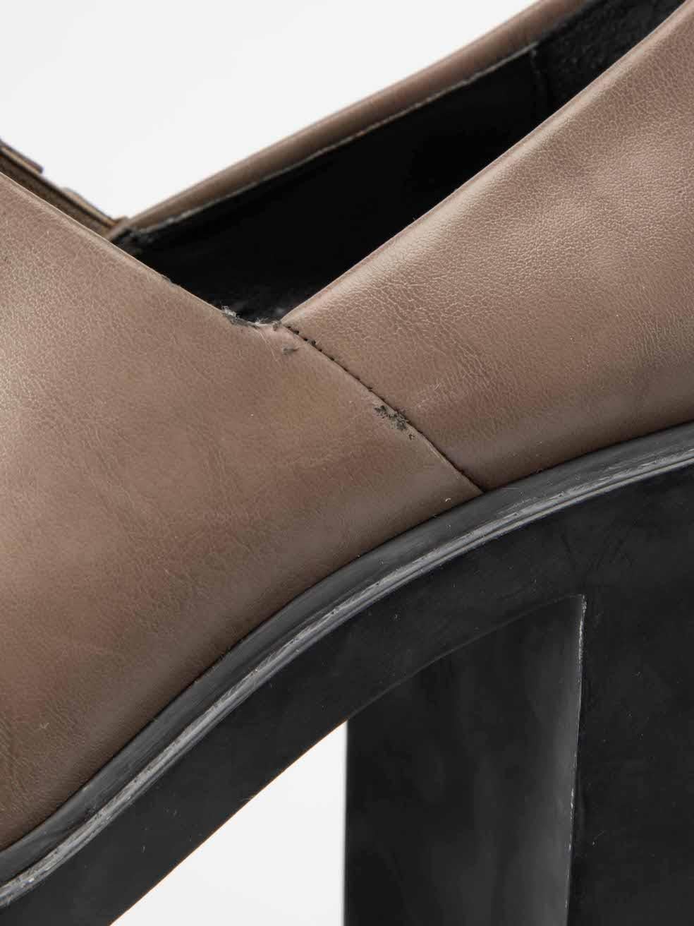 Stella McCartney Women's Brown Vegan Leather Chunky Platform Heels 2