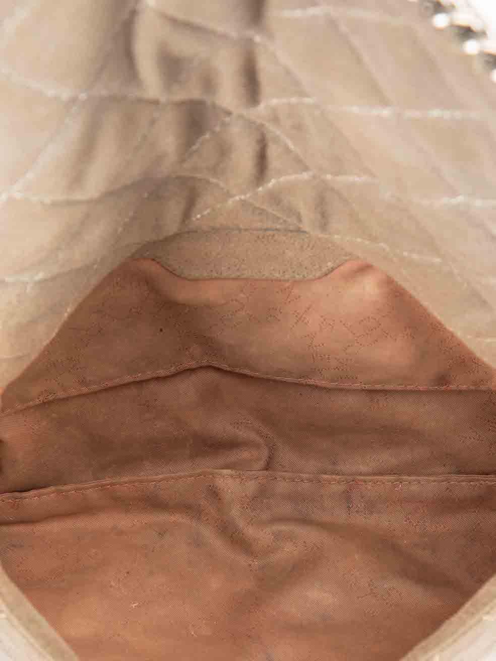 Stella McCartney Women's Grey Faux Suede Falabella Metallic Quilted Shoulder Bag 2