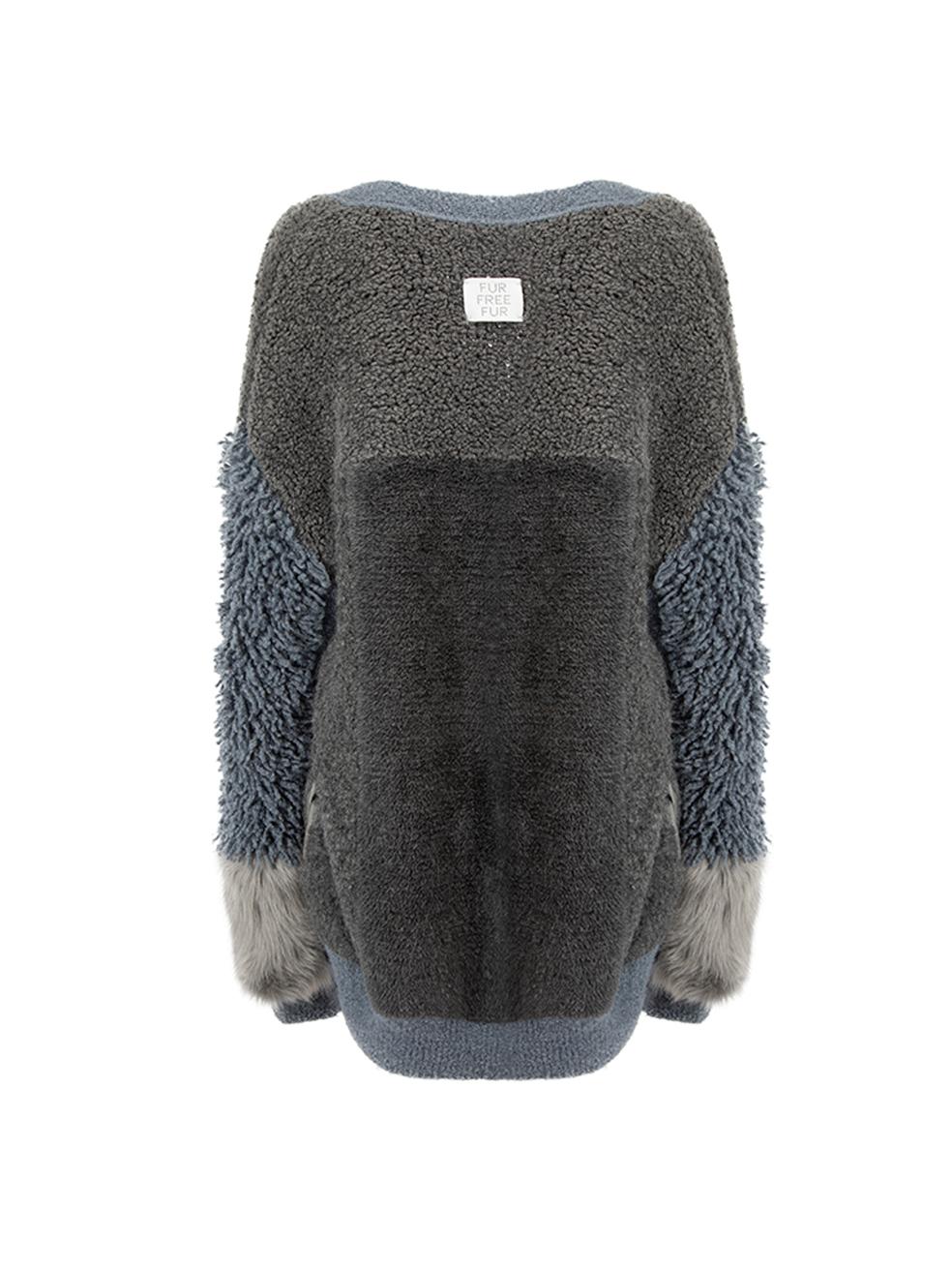 Stella McCartney Women's Livid Grey Oversized Chucky Cardigan In Good Condition In London, GB