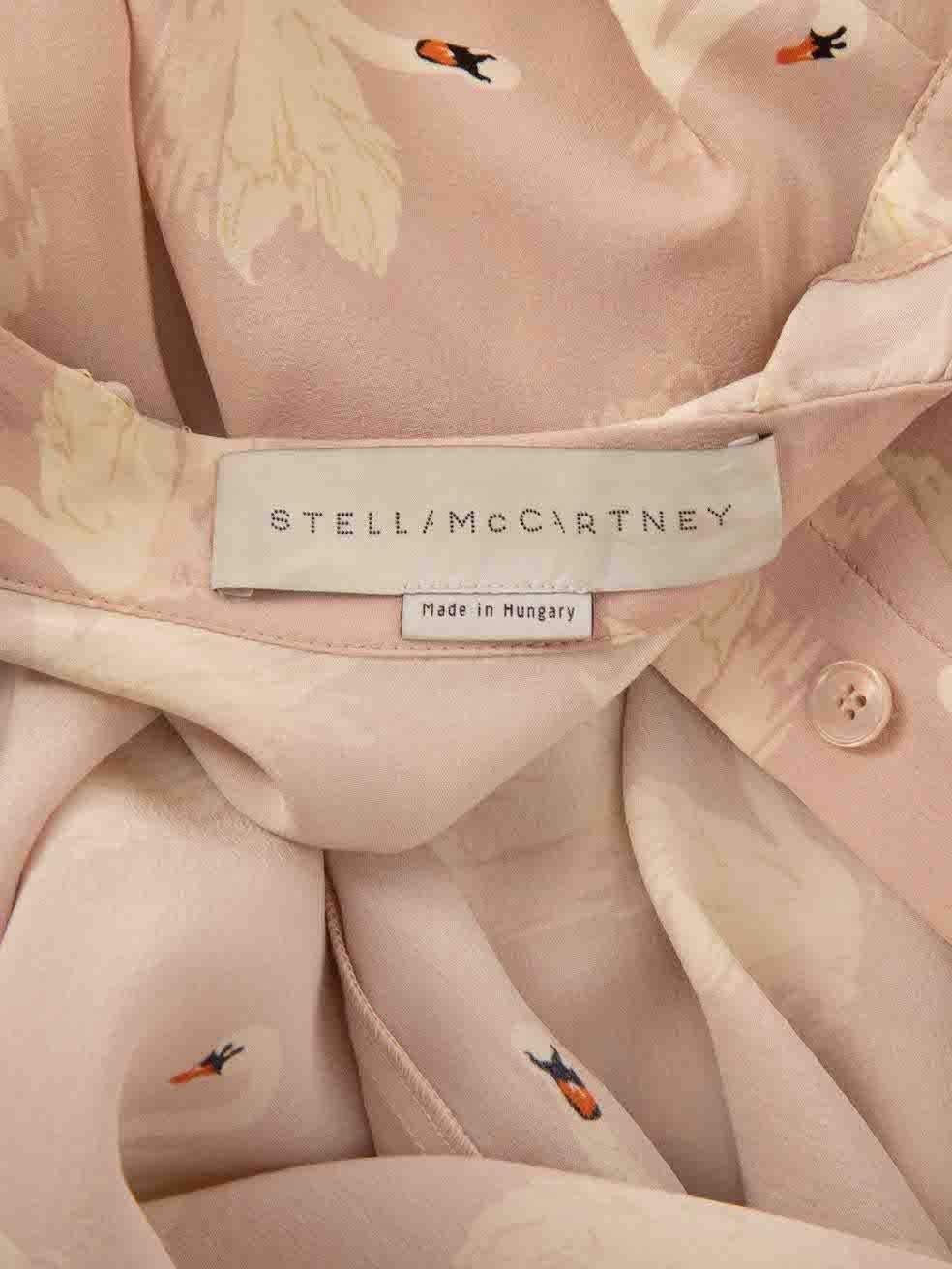 Stella McCartney Women's Pink Printed Ruffle Trim Blouse 4