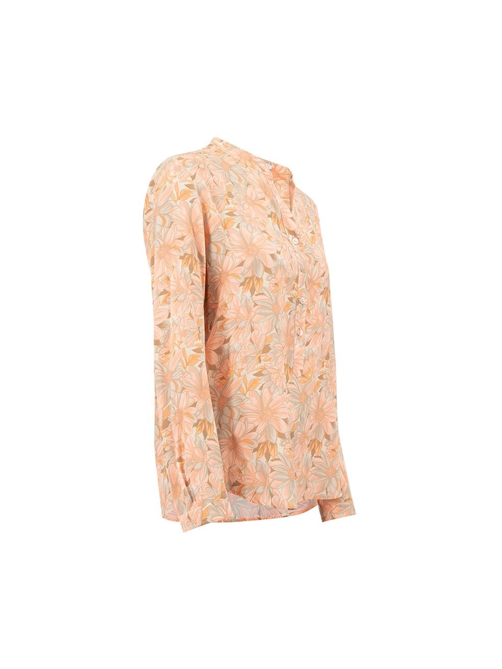 CONDITION is Never Worn. No visible wear to blouse is evident on this used Stella McCartney designer resale item.   Details  Pink Silk Long sleeve blouse Floral pattern Button up closure   Made in Hungary  Composition 100% Silk  Care