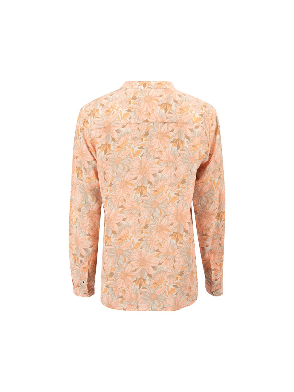 Stella McCartney Women's Pink Silk Floral Blouse In New Condition For Sale In London, GB