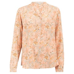 Stella McCartney Damenbluse aus rosa Seide mit Blumenmuster