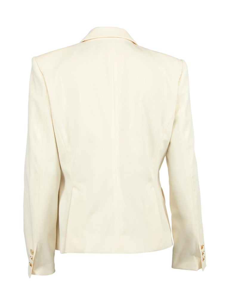 Stella McCartney Women's White Double Breasted Blazer with Gold Button Detail For Sale at 1stDibs