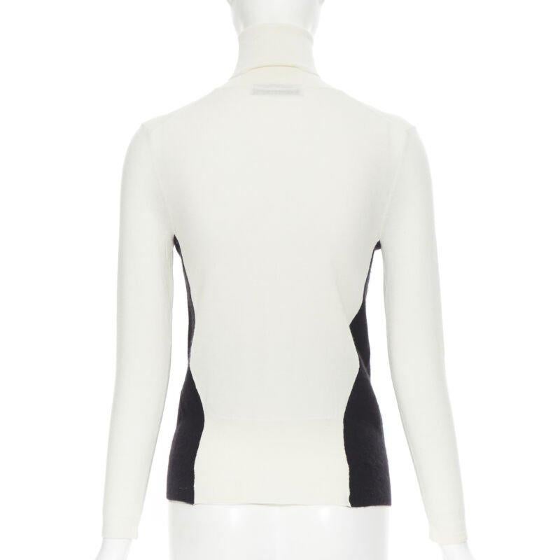 STELLA MCCARTNEY pull à col roulé en laine cachemire noir blanc illusion IT36 XS Pour femmes en vente