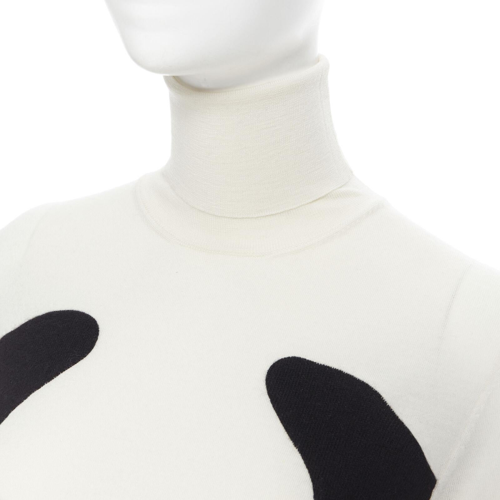 STELLA MCCARTNEY wool cashmere black white illusion turtleneck sweater IT36 XS For Sale 2