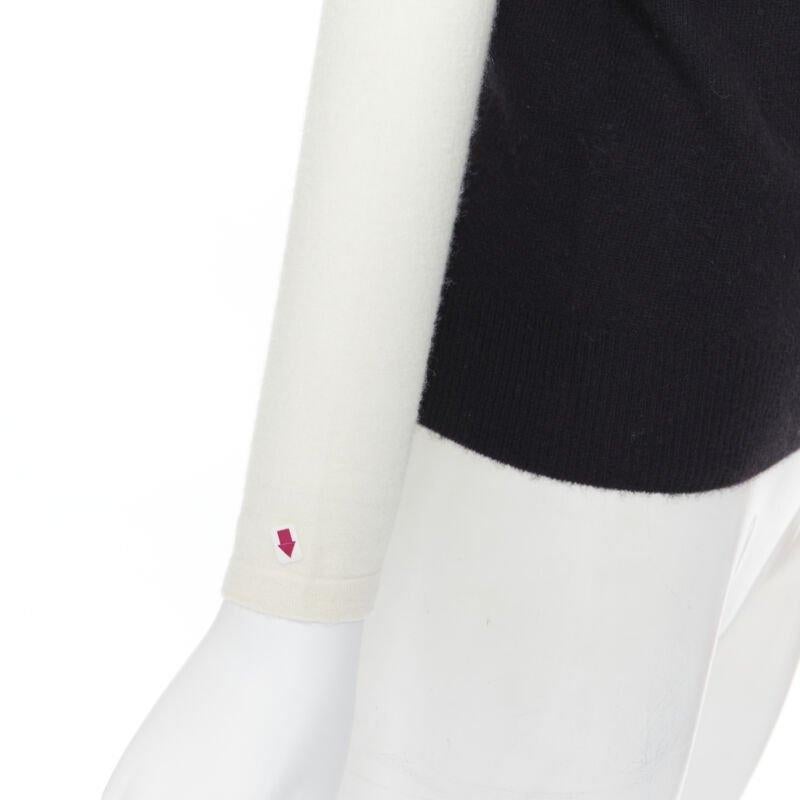STELLA MCCARTNEY pull à col roulé en laine cachemire noir blanc illusion IT36 XS en vente 3