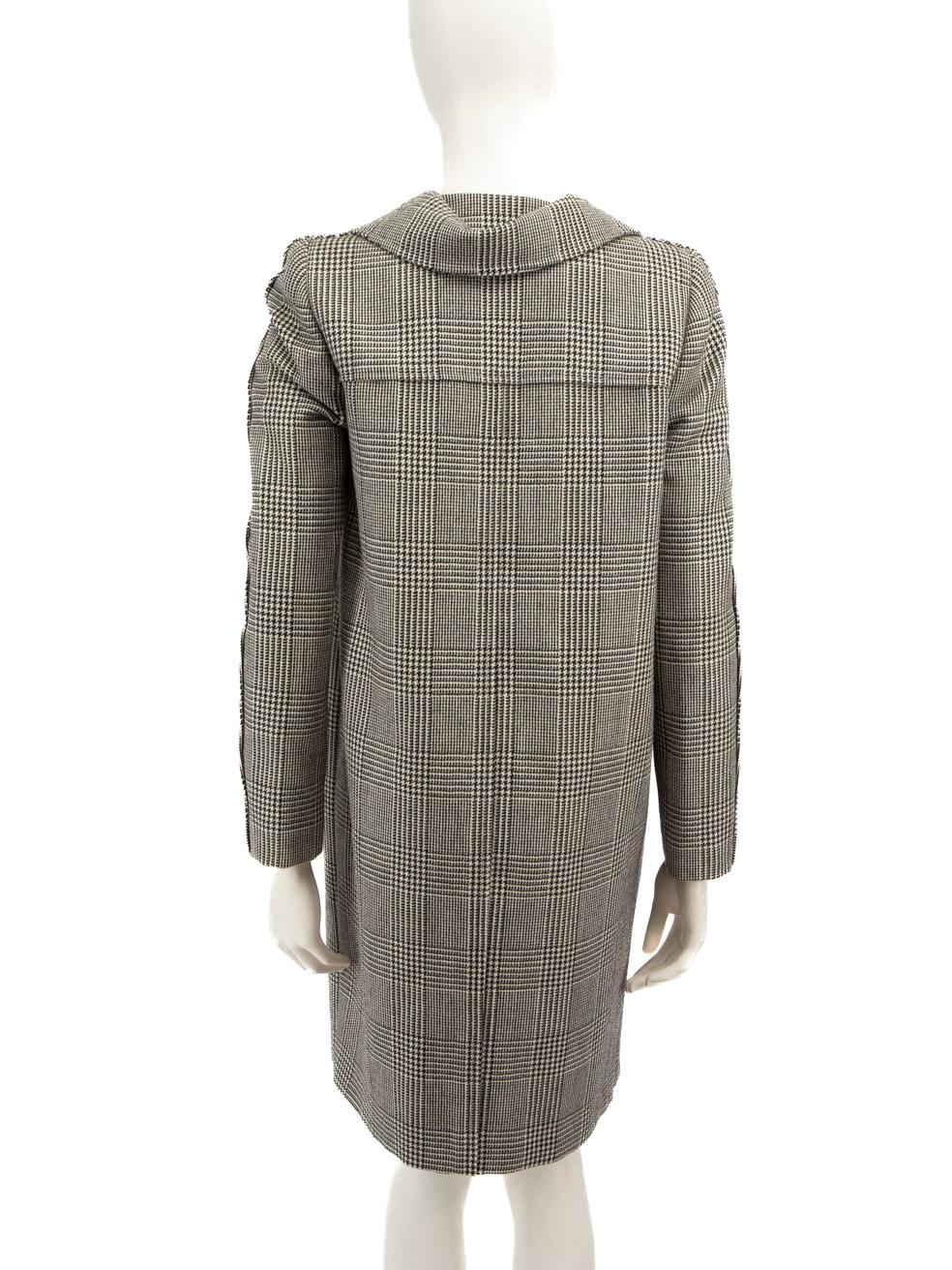 Gray Stella McCartney Wool Houndstooth Coat Size S