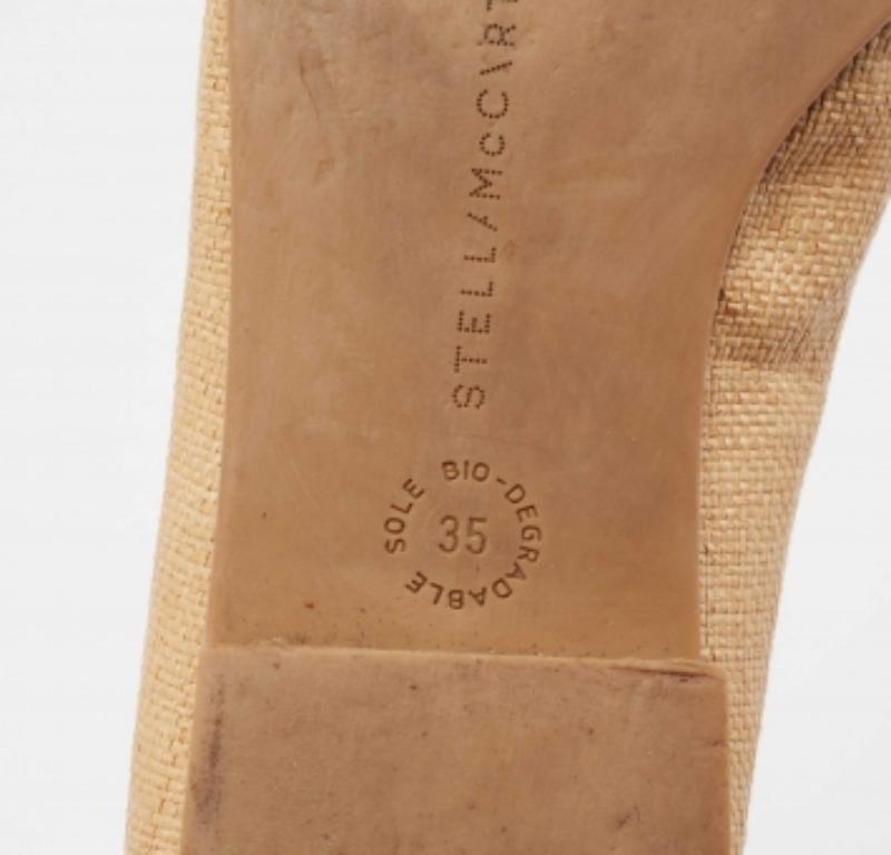 Stella McCartney Woven Raffia Embellishment Tatami Smoking Slippers Size 35 For Sale 3