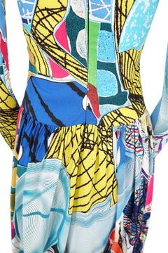 Stella McCartney x Frank Stella Pasarela Otoño 2022 Vestido con estampado de arte abstracto