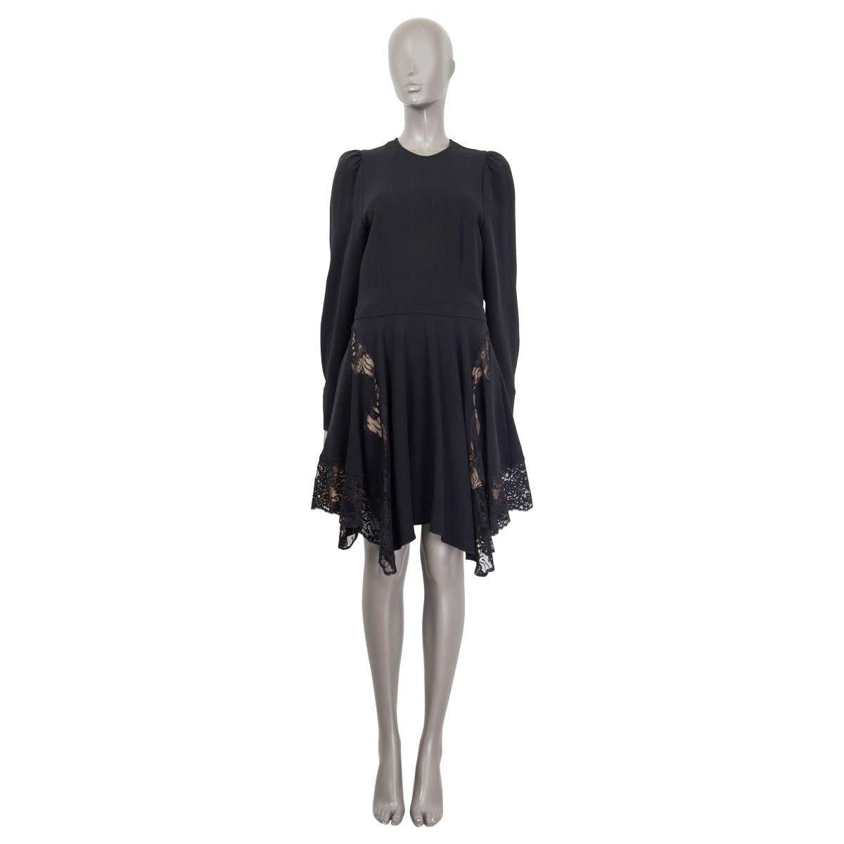 STELLA MCCARTNEY x NET SUSTAIN CELESTE black viscose LACE CADY MINI Dress 42 M For Sale