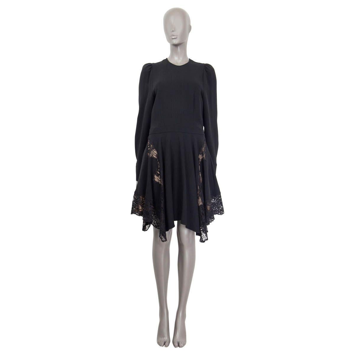 STELLA MCCARTNEY x NET SUSTAIN CELESTE black viscose LACE CADY MINI Dress 42 M