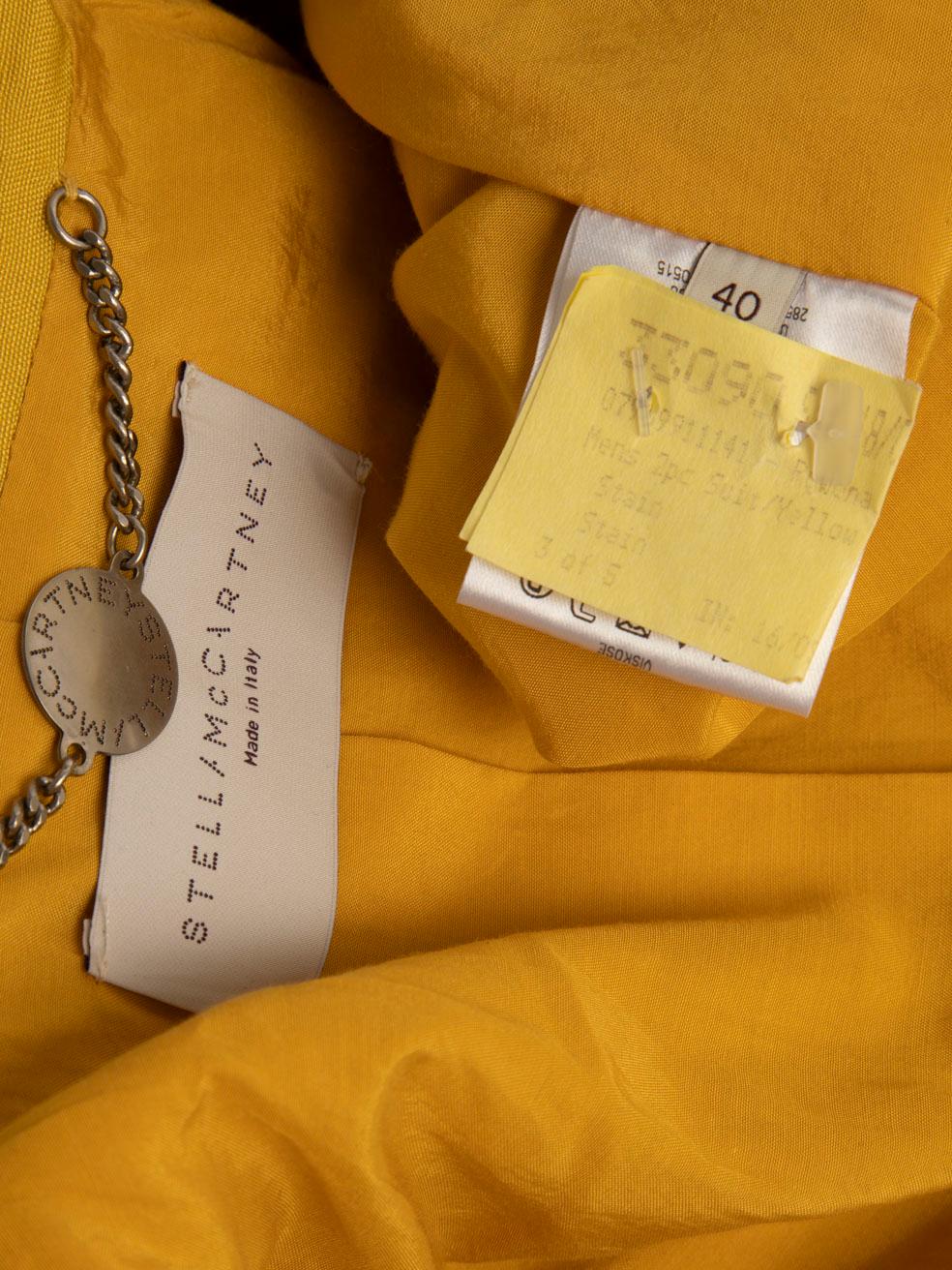 Stella McCartney Yellow Blazer & Trouser Set Size S For Sale 5